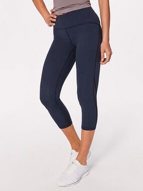 FINAL SALE Lululemon Train Times Crop Pant (21" ) Midnight Navy / Black